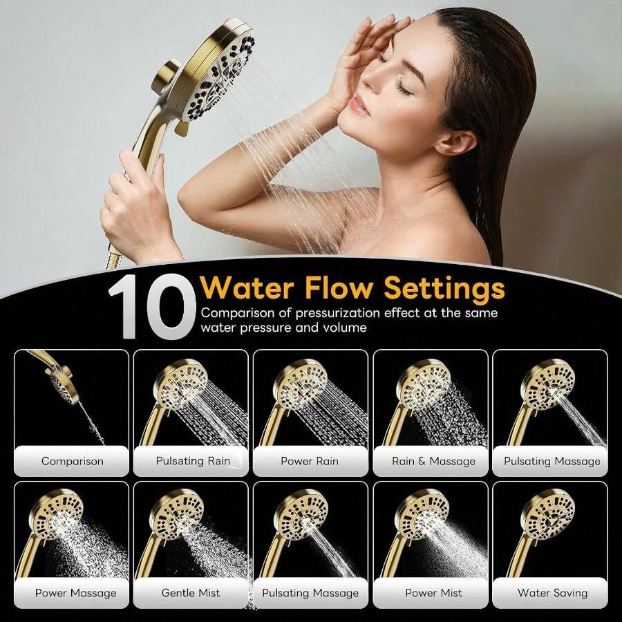 High Pressure 10 Ways Handheld - đánh giá và giá High Pressure Shower Head Handheld