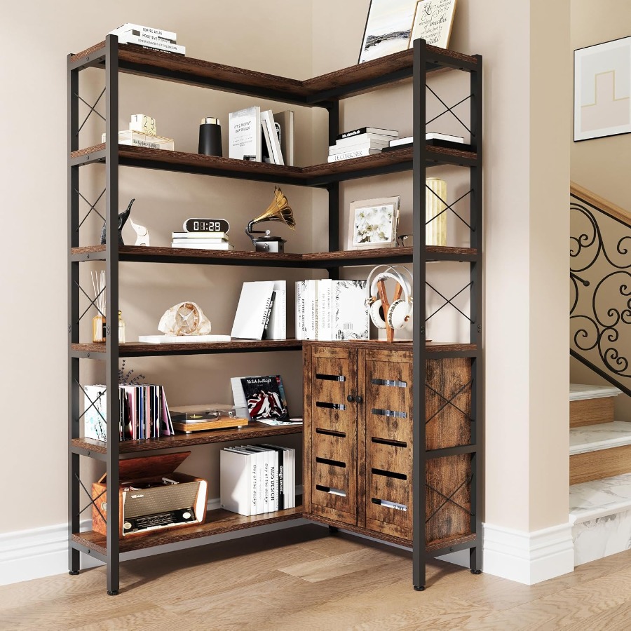 6-Shelf Corner Bookshelf for L - đánh giá và giá Storage & Organization