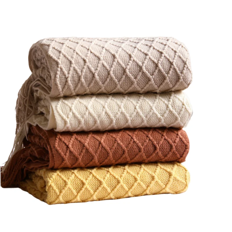 Textile City Diamond Knit Thro - đánh giá và giá Boho Throw Blanket Fringe