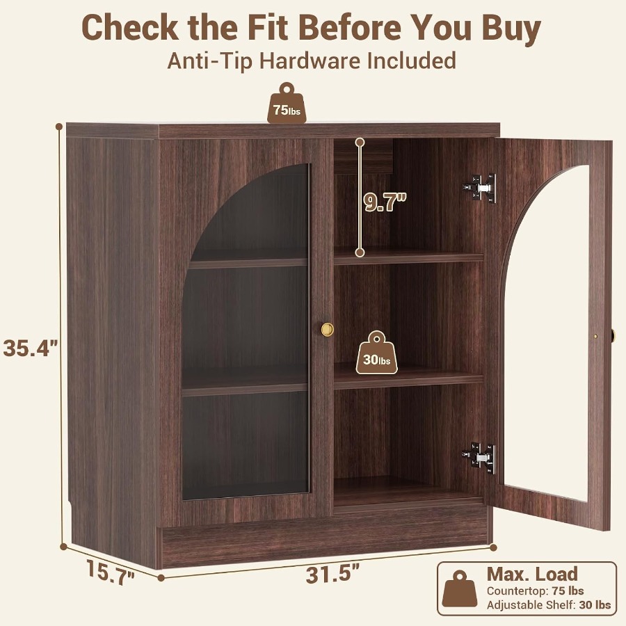31.5 Sideboard Buffet Cabinet  - đánh giá và giá Storage & Organization