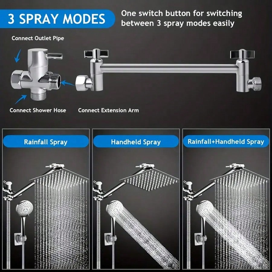 High-Pressure Rainfall Shower  - đánh giá và giá High Pressure Shower Head Handheld