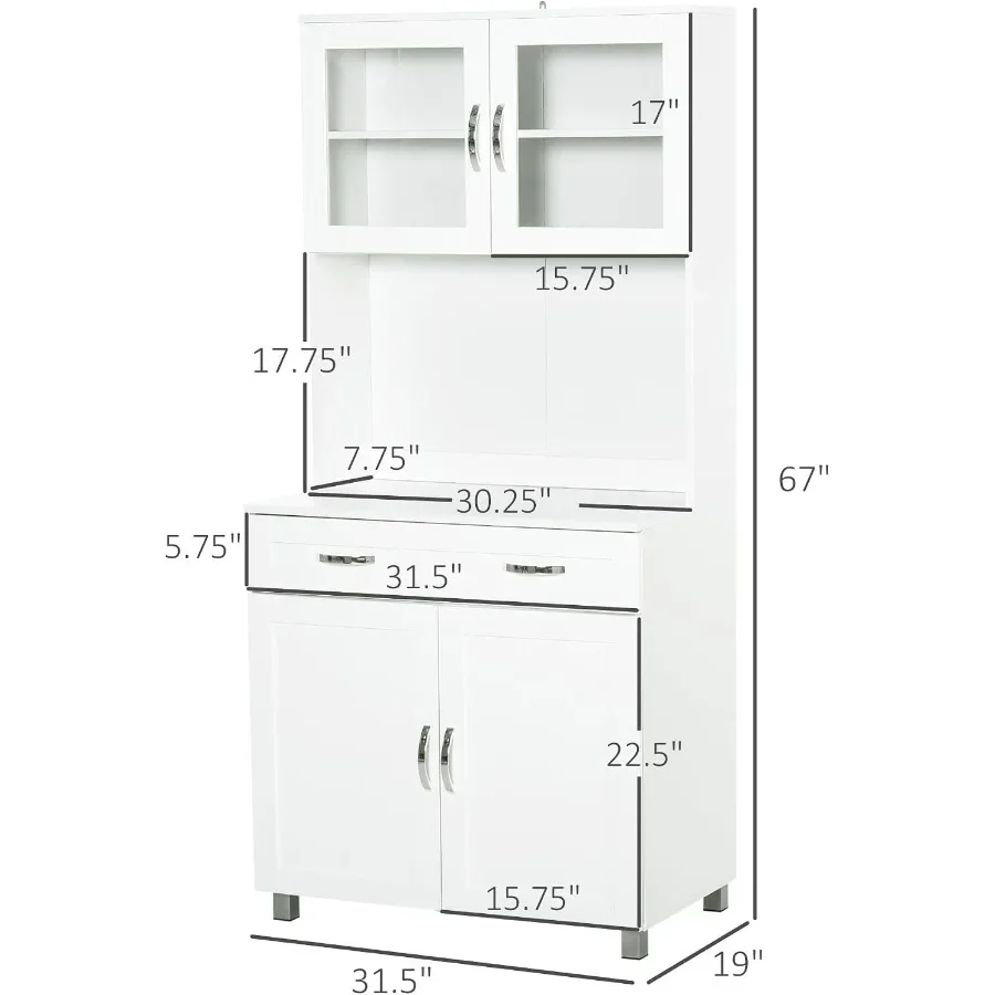67 Pantry Cabinet Kitchen Hutc - đánh giá và giá Kitchen