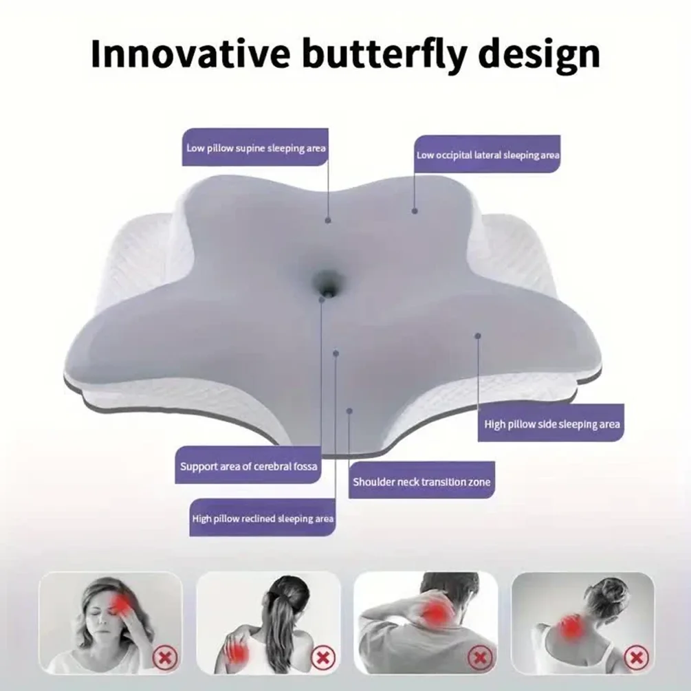Memory Foam Pillows Butterfly  - đánh giá và giá Memory Foam Orthopedic Pillow Neck Pain